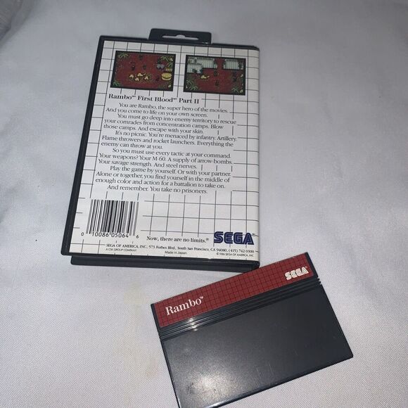 Video Game Sega Rambo First Blood Part II 2 (Sega Master System 1986) No Manual - Picture 7 of 10